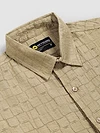 Light Khaki Textured Jacquard Shirt