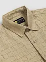Light Khaki Textured Jacquard Shirt