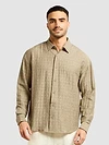 Light Khaki Textured Jacquard Shirt