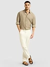 Light Khaki Textured Jacquard Shirt