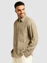 Light Khaki Textured Jacquard Shirt