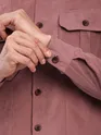 Mauve Pink Panel Suede Shirt