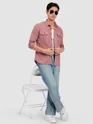 Mauve Pink Panel Suede Shirt
