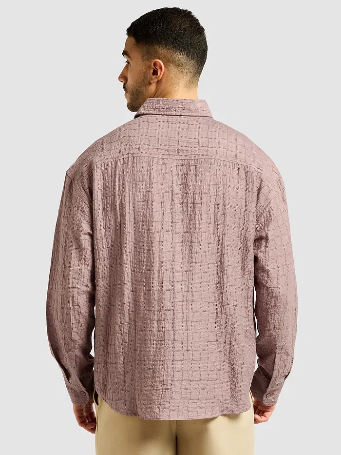 Mauve Textured Jacquard Shirt