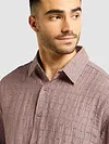 Mauve Textured Jacquard Shirt