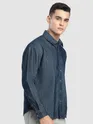 Navy Striped Corduroy Shirt