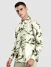 Off White Abstract Floral Printed Shirt