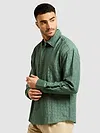 Regent Green Textured Jacquard Shirt
