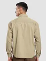 Sand Brown Herringbone Striped Shacket