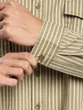 Sand Brown Herringbone Striped Shacket
