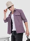 Violet Dual Pocketed Suede Shirt