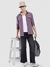 Violet Dual Pocketed Suede Shirt