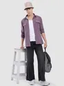 Violet Dual Pocketed Suede Shirt