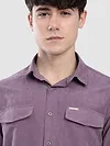 Violet Dual Pocketed Suede Shirt