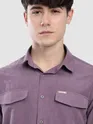 Violet Dual Pocketed Suede Shirt