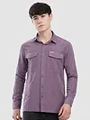 Violet Dual Pocketed Suede Shirt