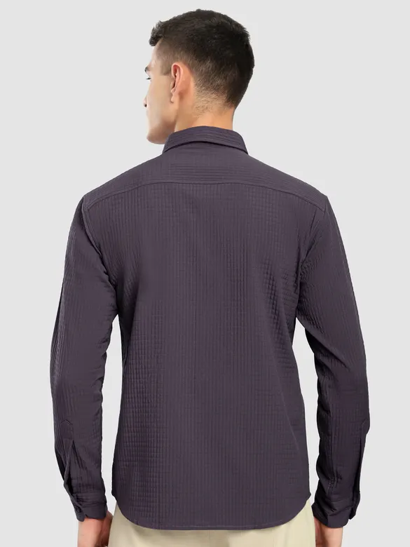 Violet Textured Western Shirt
