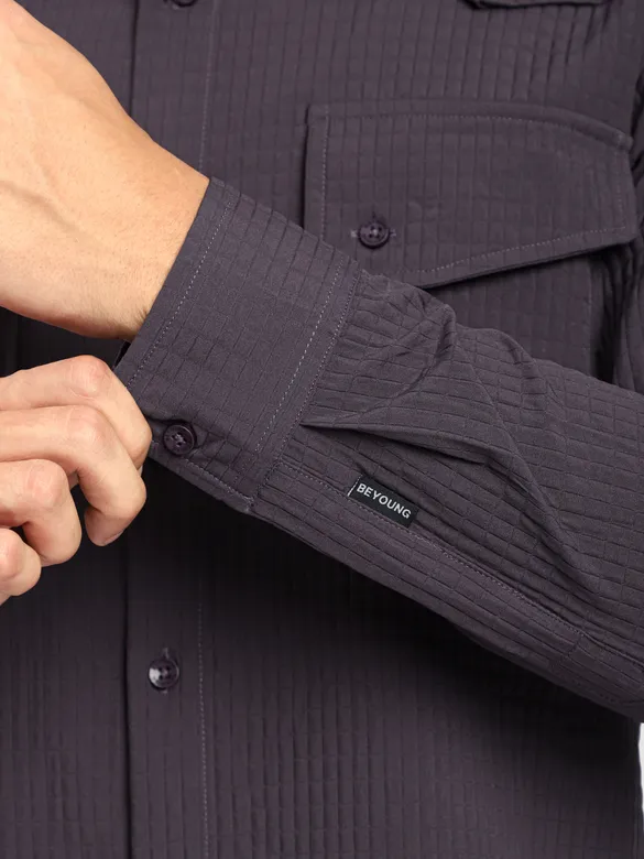 Violet Textured Western Shirt