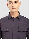 Violet Textured Western Shirt