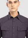 Violet Textured Western Shirt