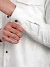White Dual Pocketed Suede Shirt