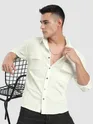 White Structured Stripe Shirt