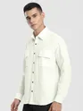 White Structured Stripe Shirt