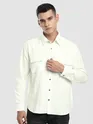 White Structured Stripe Shirt