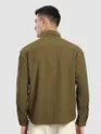 Wood Brown Structured Stripe Shirt