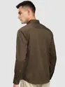 Wood Brown Textured Western Shirt