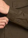 Wood Brown Textured Western Shirt