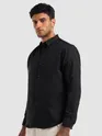 Black Full Sleeve Waffle Shirt For Men