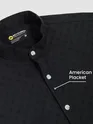 Black Mandarin Collar Shirt For Men