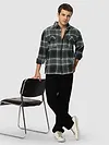Black Recycled Check Flannel Shirt
