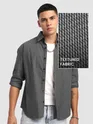 Black Structured Full Sleeve Shirt