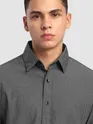 Black Structured Full Sleeve Shirt