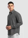 Black Structured Full Sleeve Shirt