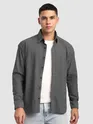 Black Structured Full Sleeve Shirt