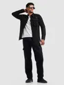 Black Utility Pockets Shirt For Men