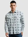 Blue Waffle Plaid Shirt
