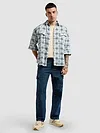 Blue Waffle Plaid Shirt