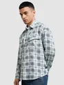 Blue Waffle Plaid Shirt