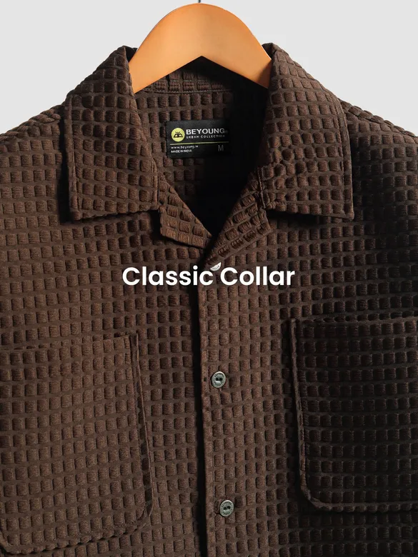 Brown Bubble Textured Shacket