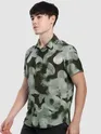 Brown Circular Abstract Printed Shirt