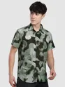 Brown Circular Abstract Printed Shirt
