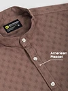 Brown Mandarin Collar Shirt For Men