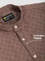 Brown Mandarin Collar Shirt For Men