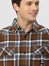 Brown Recycled Check Flannel Shirt