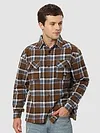 Brown Recycled Check Flannel Shirt