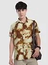 Brown Tie and Dye Printed Shirt